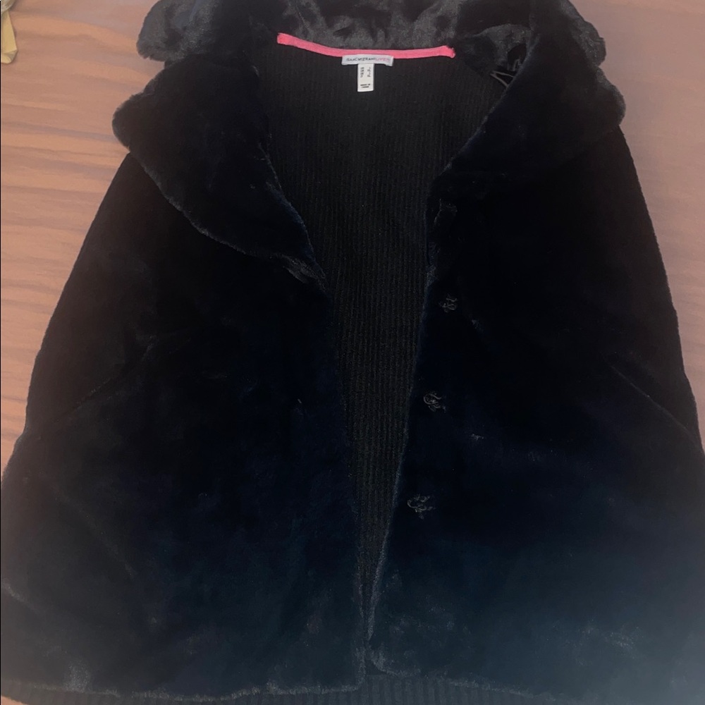 NWOT Isaac Mizrahi Live! Women's Jacket Mixed Media Faux-Fur Vest Black - Picture 4 of 9